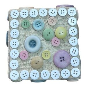Colorful Button Ceramic Decor Box